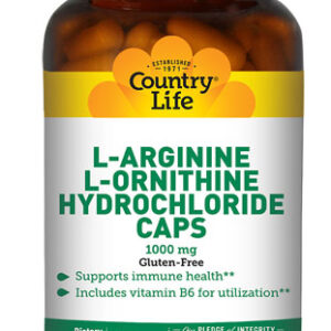 Country Life L-Arginine L-Ornithine Hydrochloride Caps -- 1000 mg - 180 Capsules