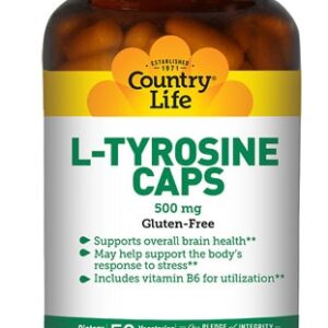 Comprar country life l-tyrosine caps -- 500 mg - 50 vegetarian capsules preço no brasil aminoácidos suplemento importado loja 81 online promoção - 16 de abril de 2024