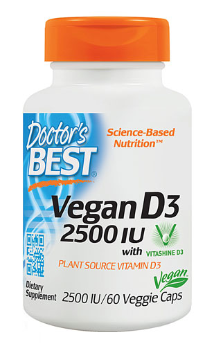 Doctor's Best Vegan D3 -- 2500 IU - 60 Veggie Caps