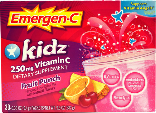 Emergen-C Kidz Vitamin C Fizzy Drink Mix Fruit Punch -- 250 mg - 30 Packets