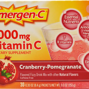 Emergen-C Vitamin C Fizzy Drink Mix Cranberry Pomegranate -- 1000 mg - 30 Packets