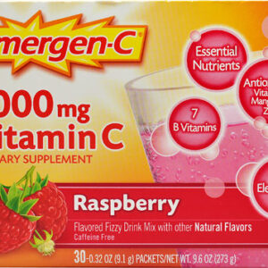 Emergen-C Vitamin C Fizzy Drink Mix Raspberry -- 1000 mg - 30 Packets