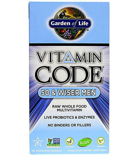 Garden of Life Vitamin Code® RAW 50 and Wiser Men -- 120 Vegetarian Capsules