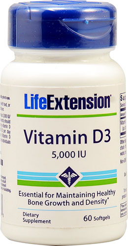 Life Extension Vitamin D3 -- 5000 IU - 60 Softgels