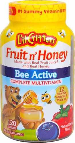 L'il Critters Fruit n' Honey Bee Active Complete Multivitamin Natural Berry -- 120 Gummies