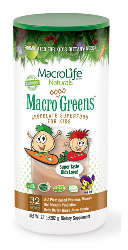 Macro Life Naturals Jr. Macro Coco-Greens for Kids Chocolate -- 7.1 oz