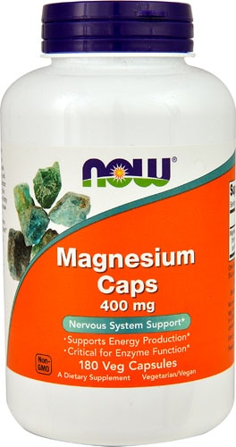 NOW Magnesium Caps -- 400 mg - 180 Veg Capsules