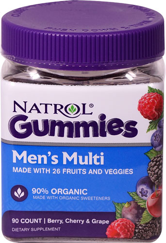 Natrol Gummies Men's Multi Berry Cherry & Grape -- 90 Gummies