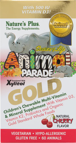 Nature's Plus Animal Parade® Gold Children's Chewable Multi-Vitamin and Mineral Cherry -- 60 Chewables