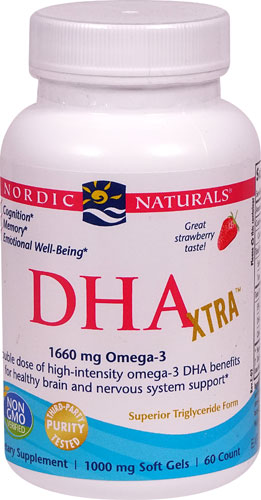 Nordic Naturals DHA XTRA™ Strawberry -- 1000 mg - 60 Softgels