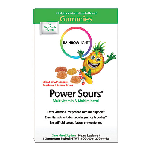 Rainbow Light Gummy Power Sours™ Multivitamin and Multimineral Sour Fruit -- 30 Single Serve Packets