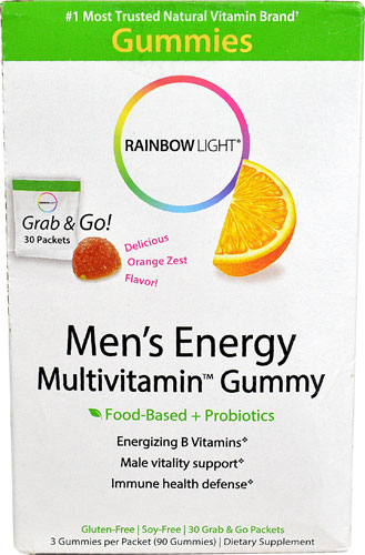 Rainbow Light Men's Energy Multivitamin™ Gummy Orange Zest -- 30 Packets