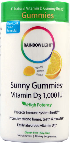Rainbow Light Sunny Gummies™ Vitamin D3 Yummy Lemon -- 1000 IU - 100 Gummies