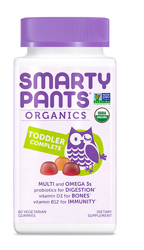 SmartyPants Organics Toddler Complete -- 60 Gummies