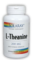 Solaray L-Theanine -- 200 mg - 90 Vegetarian Capsules