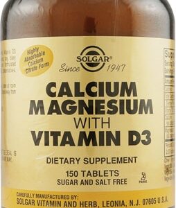 Solgar Calcium Magnesium with Vitamin D3 -- 150 Tablets