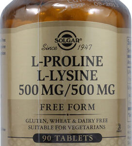 Solgar L-Proline L-Lysine -- 500 mg - 90 Tablets