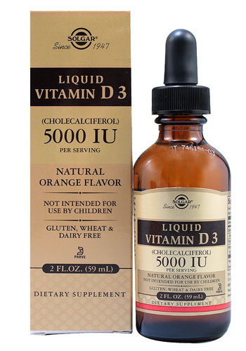 Solgar Vitamin D3 Liquid Natural Orange -- 5000 IU - 2 fl oz