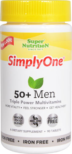 Super Nutrition Simply One® 50 + Men Triple Power Multivitamin -- 90 Tablets
