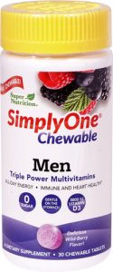 Comprar super nutrition simplyone® chewable men wild-berry -- 30 chewable tablets preço no brasil multivitamínico para homens suplemento importado loja 7 online promoção - 17 de abril de 2024