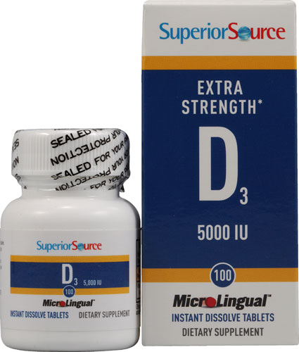 Superior Source Vitamin D3 -- 5000 IU - 100 Instant Dissolve Tablets