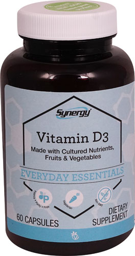 Vitacost Synergy Vitamin D3 with Cultured Nutrients Fruits & Vegetables -- 60 Capsules