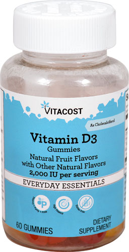 Vitacost Vitamin D3 Gummies for Adults -- 2000 IU - 60 Gummies