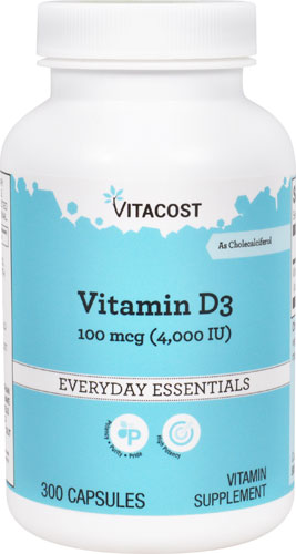 Vitacost Vitamin D3 (as Cholecalciferol) -- 4000 IU - 300 Capsules