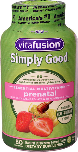 Vitafusion Simply Good™ Essential Multivitamin Prenatal Strawberry Lemon -- 80 Gummies
