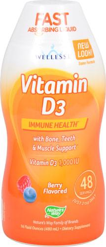 Wellesse Vitamin D3 Liquid Berry -- 1000 IU - 16 fl oz