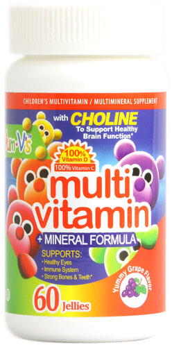 Yum V's Multi Vitamin plus Mineral Formula Jellies Yummy Grape -- 60 Chewables