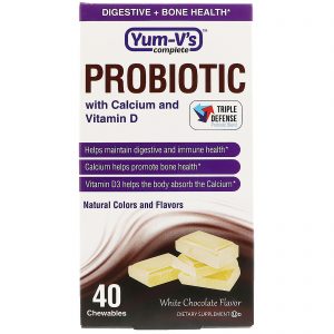 Comprar yum-v's, probiotic with calcium and vitamin d, white chocolate flavor , 40 chewables preço no brasil probióticos suplemento importado loja 9 online promoção - 2 de outubro de 2022