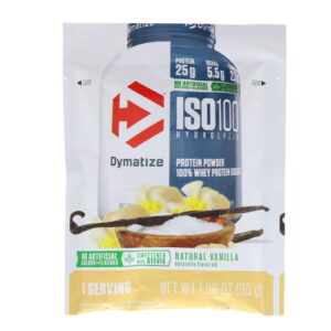 Dymatize Nutrition, ISO100 Hydrolyzed, 100% Whey Protein, Natural Vanilla, Trial Size, 1.06 oz (30 g)