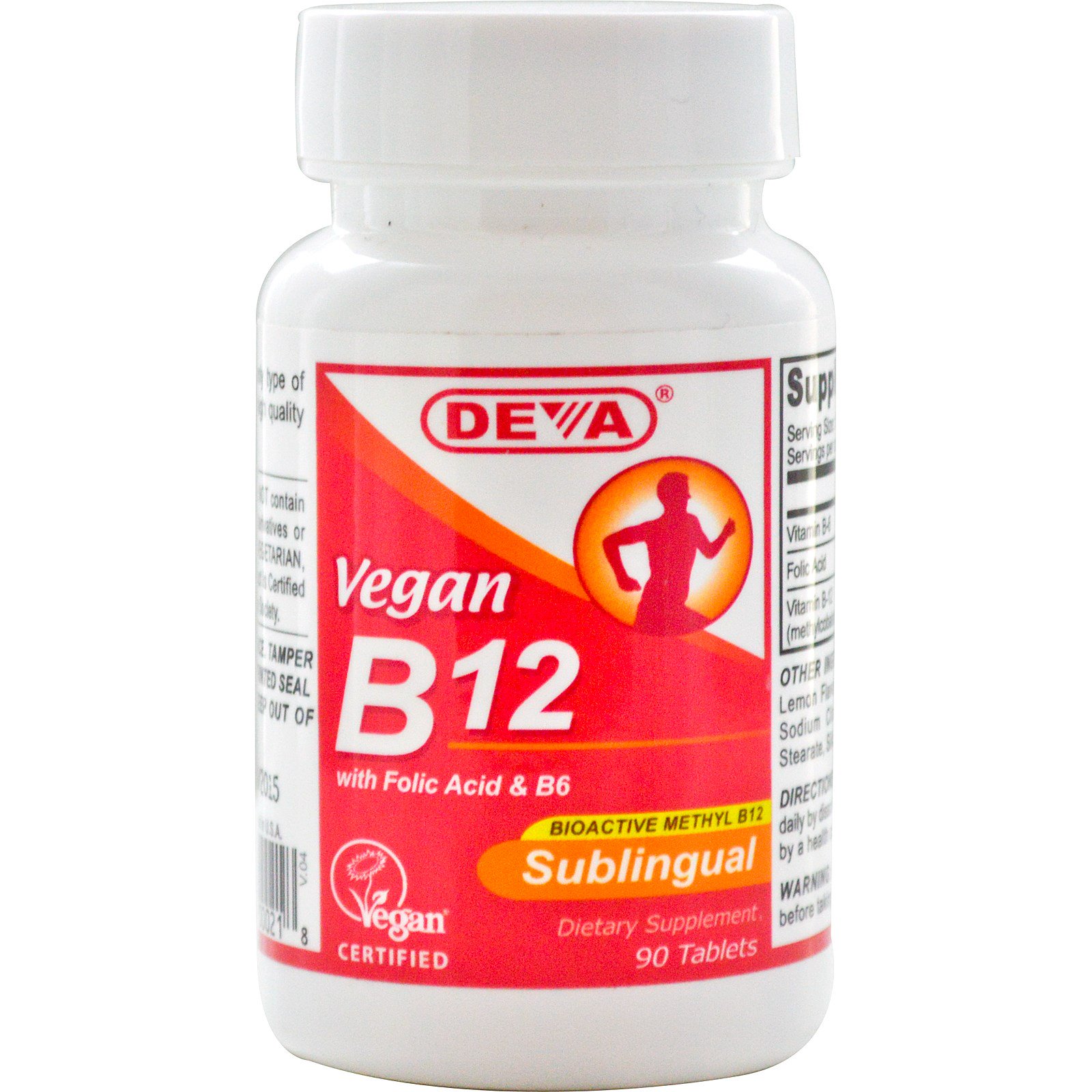 Deva, Vegan B12, Sublingual, 90 Tabletes