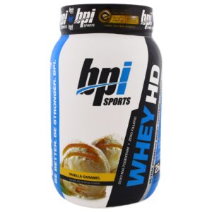 BPI Sports, Whey HD, Proteína de Soro de Leite em Pó Ultrapremium, Baunilha e Caremelo, 1.7 lbs (777 g)