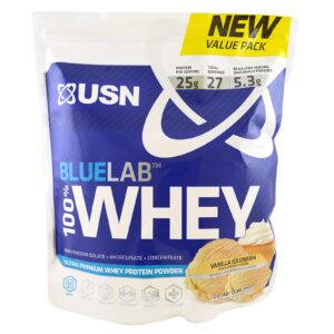 USN, BlueLab, 100% Proteína de Soro de Leite, Sorvete de Baunilha, 2 lbs (918 g)