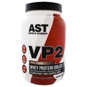 AST Sports Science, VP2, Isolado de Proteína Whey, Biscoito e Creme, 902,4 g