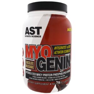 AST Sports Science, MyoGenin, Hydrolyzed Protein Phospholipid Hybrid, Chocolate Milkshake, 2.07 lbs (937.5 g)