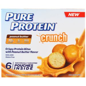 Pure Protein, Crocante, Bolinhas de Manteiga de Amendoim, 6 Envelopes Embalados Um a Um, 1,20 oz (34 g) Cada