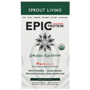 Sprout Living, Orgânica, Proteína Vegetal Épica, Reino Verde, 16 Envelopes, 1.2 oz (32 g) Cada