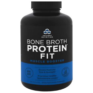 Dr. Axe / Ancient Nutrition, Fit de Proteína de Caldo de Osso, Impulsionador Muscular, 180 Cápsulas