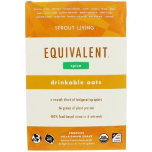 Sprout Living, Equivalent, Aveia Potável, Especiarias, 8 Sachês, 48,5 g (1,7 oz) Cada