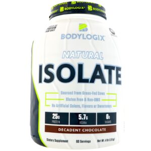 Bodylogix, Isolado Natural, chocolate decadente, 4 lbs (1,8 kg)