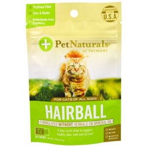 Pet Naturals of Vermont, Bola de Pelo, para Gatos, 30 Mastigáveis, 45 g