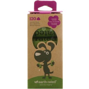 Earth Rated, Dog Waste Bags, Lavender, 120 Bags, 8 Rolls