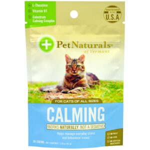 Pet Naturals of Vermont, Calmante, para Gatos, 30 Mastigáveis, 45 g