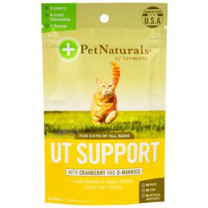 Pet Naturals of Vermont, Suporte UT com Amora e D-Mannose, para Gatos, 60 Mastigáveis