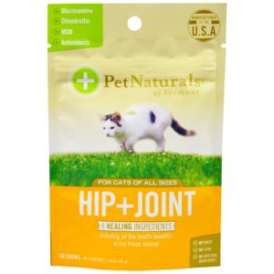 Pet Naturals of Vermont, Quadril + Articulação, Mastigáveis para Gatos, 45 g