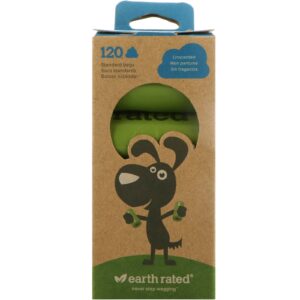 Earth Rated, Dog Waste Bags, Unscented, 120 Bags, 8 Rolls