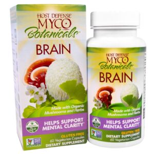 Fungi Perfecti, Host Defense, Cogumelos, Cérebro, 60 Cápsulas Vegetais